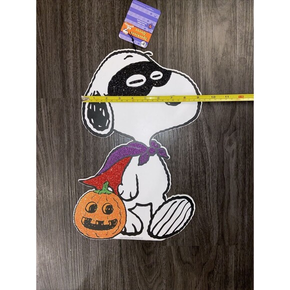Peanuts Halloween 15" Decoration Window Die Cut 3pc Set Glitter Snoopy NWT / NOS - Picture 10 of 14